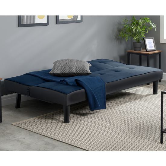 Calvin Velvet Fabric Sofa Bed In Midnight Blue_2