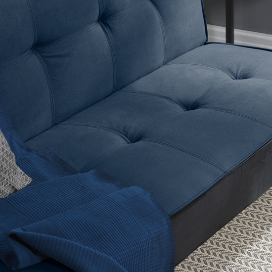 Calvin Velvet Fabric Sofa Bed In Midnight Blue_3