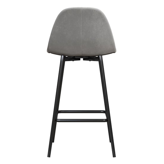 Calving Velvet Bar Chair With Black Metal Legs In Grey