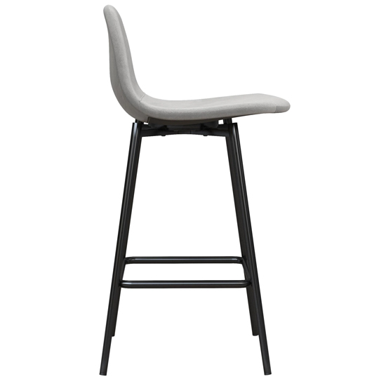 Calving Velvet Bar Chair With Black Metal Legs In Grey