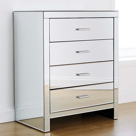 Photo of Veniton mirrored chest of drawers with 4 drawers