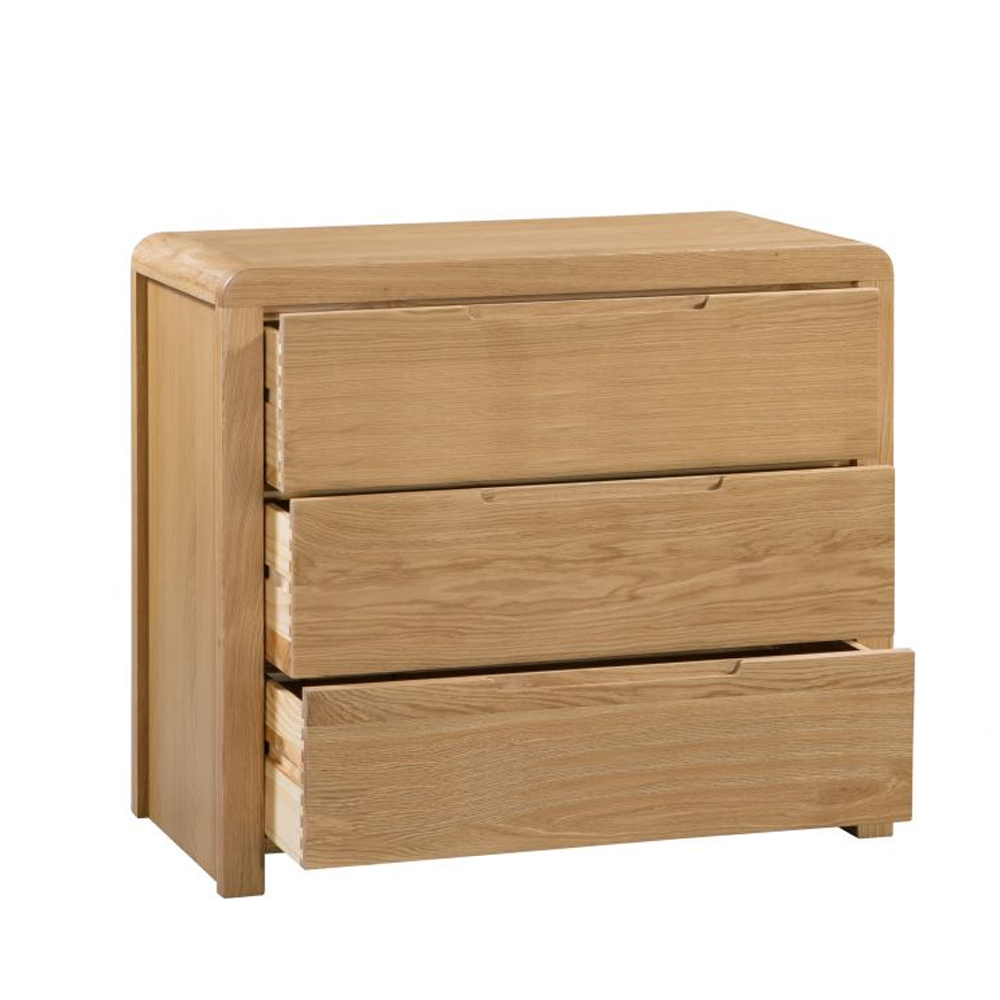 Camber Wooden Chest Of 3 Drawers In Waxed Oak