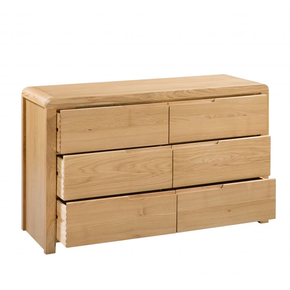 Camber Wooden Chest Of 6 Drawers In Waxed Oak