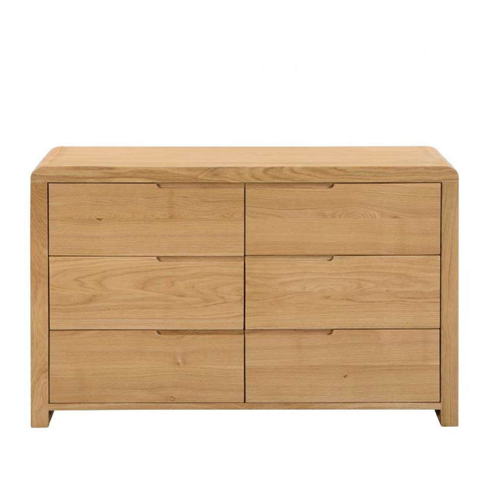 Camber Wooden Chest Of 6 Drawers In Waxed Oak