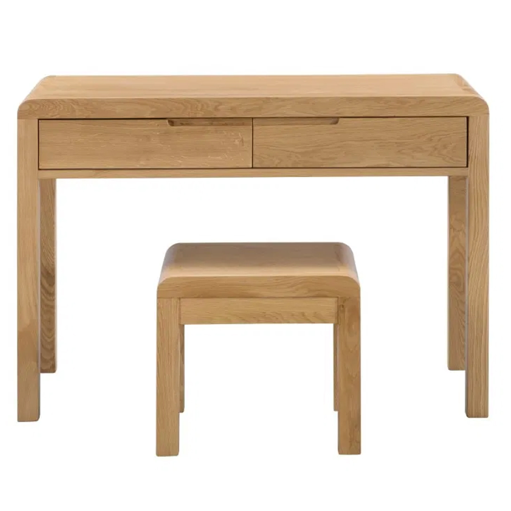 Camber Wooden Dressing Table And Stool In Oak