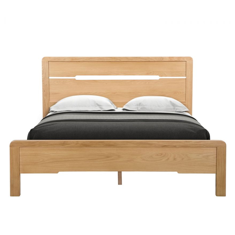 Camber Wooden King Size Bed In Waxed Oak