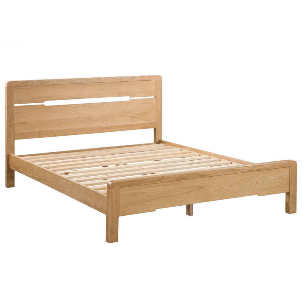 Camber Wooden King Size Bed In Waxed Oak