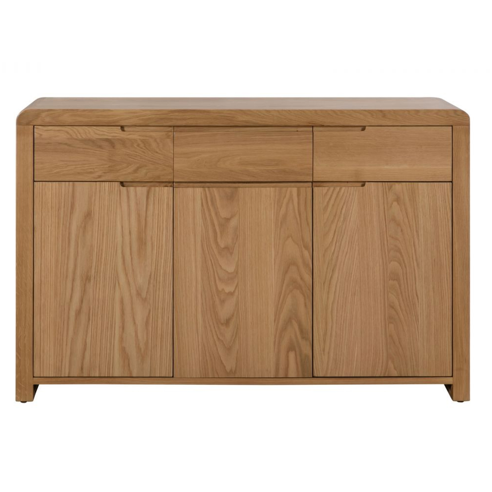Camber Wooden Sideboard With 3 Doors 3 Drawers In Waxed Oak