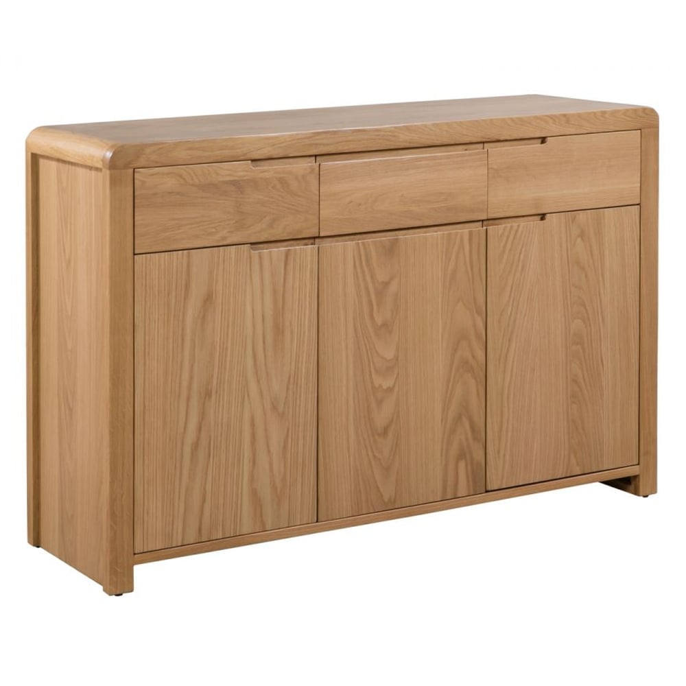 Read more about Camber wooden sideboard with 3 doors 3 drawers in waxed oak
