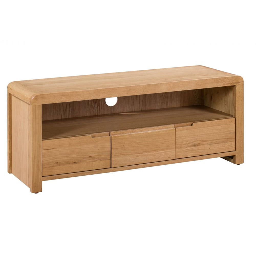 Read more about Camber wooden tv stand with 3 drawers in waxed oak