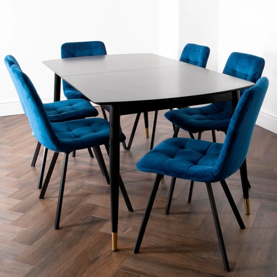 Product photograph of Carrboro Wooden Extending Dining Table With 4 Chairs In Walnut from Furniture in Fashion