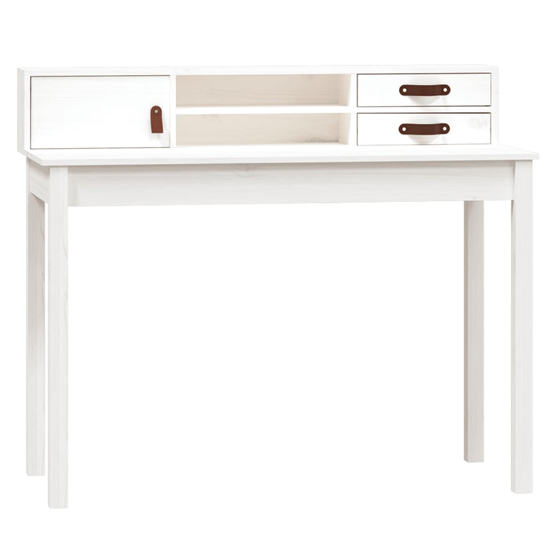 Cambridge Wooden Laptop Desk 1 Door 2 Drawers In White