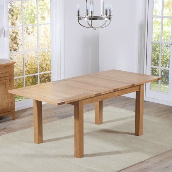 Cambroad Rectangular 130cm Extending Wooden Dining Table In Oak