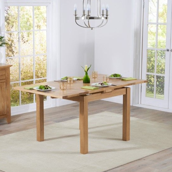Cambroad Rectangular 90cm Extending Wooden Dining Table In Oak_3