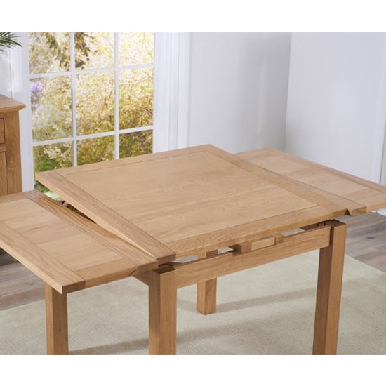 Cambroad Rectangular 90cm Extending Wooden Dining Table In Oak_5