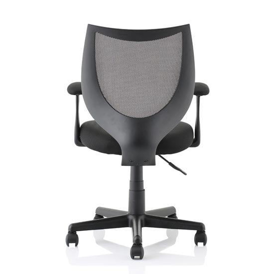 Camden Fabric Mesh Office Chair In Black With Fixed Arms
