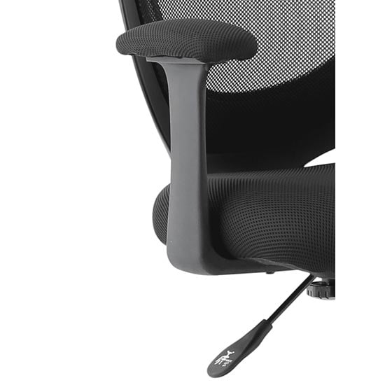 Camden Fabric Mesh Office Chair In Black With Fixed Arms
