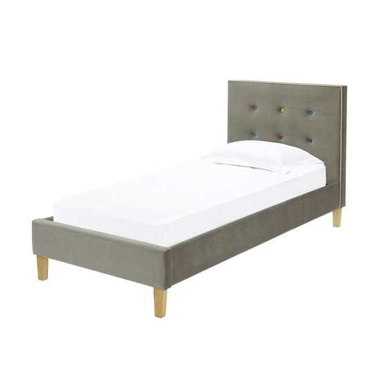 Photo of Camden single fabric bed in grey