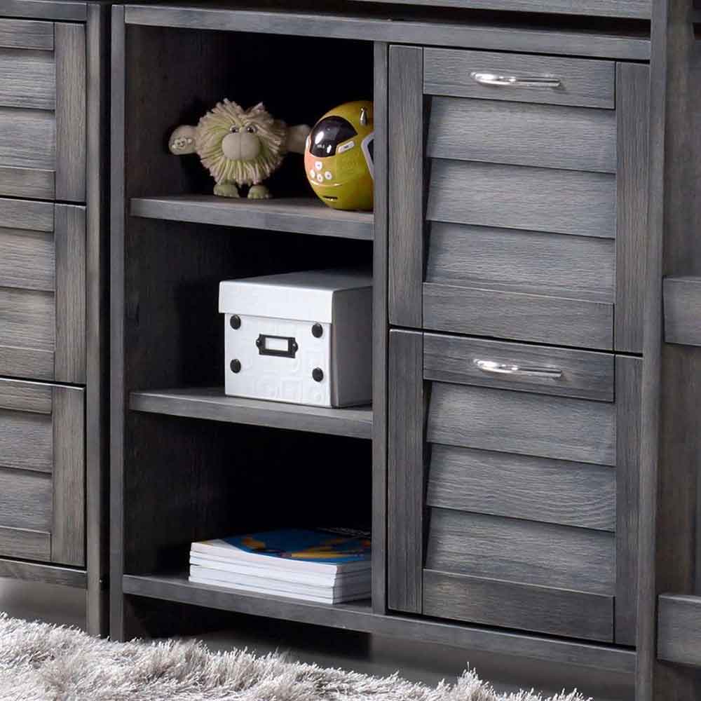 Camden Wooden Children Mid Sleeper Bed Left Ladder In Dark Grey