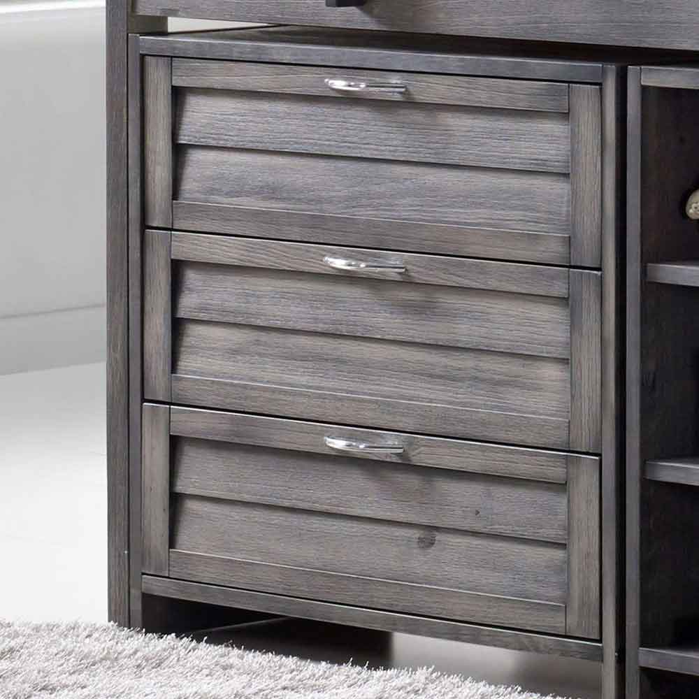 Camden Wooden Children Mid Sleeper Bed Left Ladder In Dark Grey
