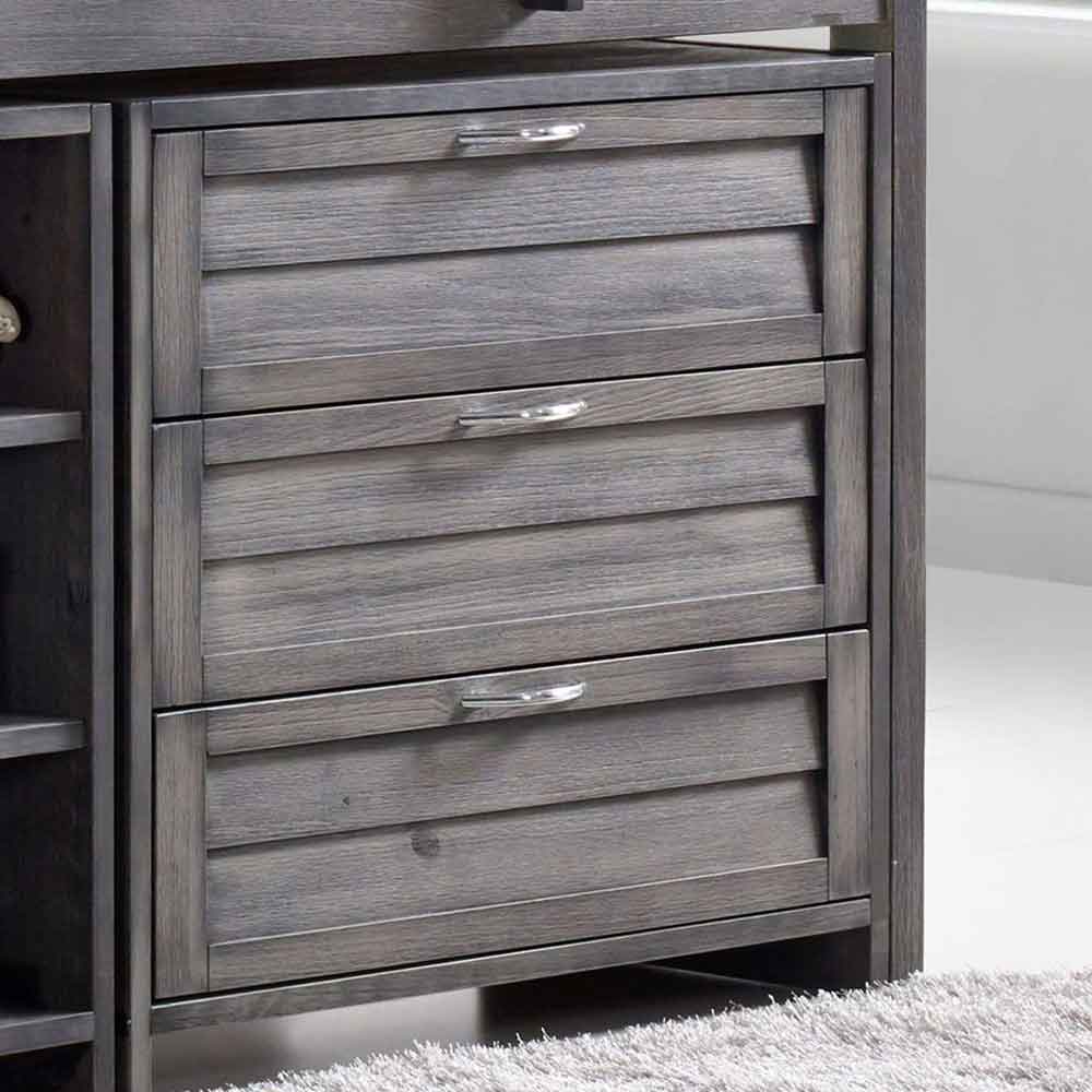 Camden Wooden Children Mid Sleeper Bed Right Ladder In Dark Grey
