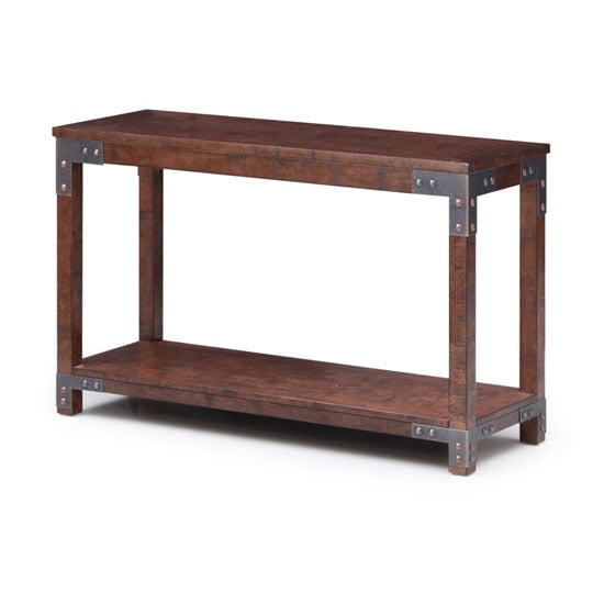 Camden Wooden Console Table In Birch Veneer With Metal Accents_1