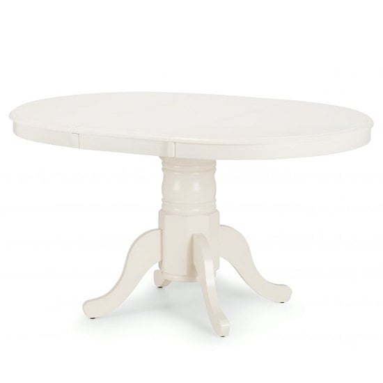 Photo of Salgado wooden extendable dining table in ivory lacquered