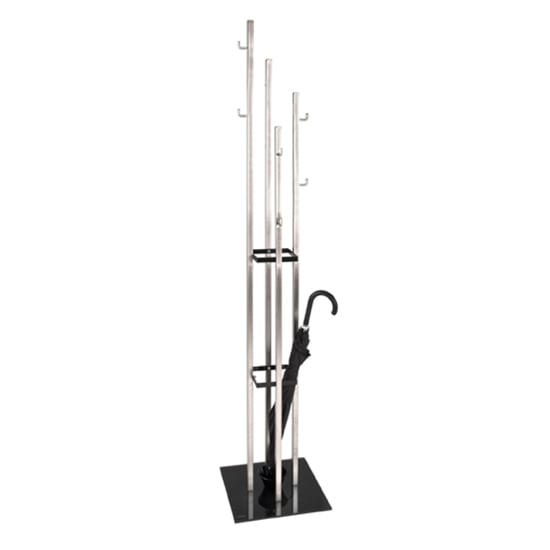 Cameron Metal Coat Stand With Black High Gloss Glass Base