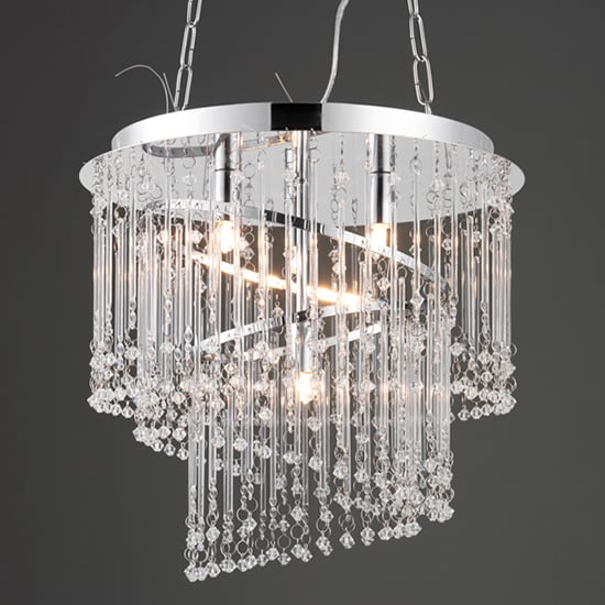 Camille 4 Lights Ceiling Pendant Light In Polished Chrome