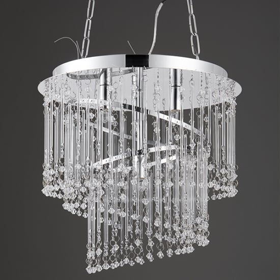 Camille 4 Lights Ceiling Pendant Light In Polished Chrome