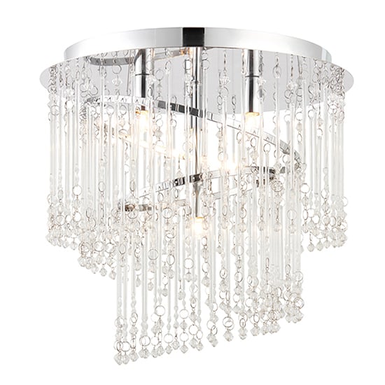 Photo of Camille 4 lights ceiling pendant light in polished chrome