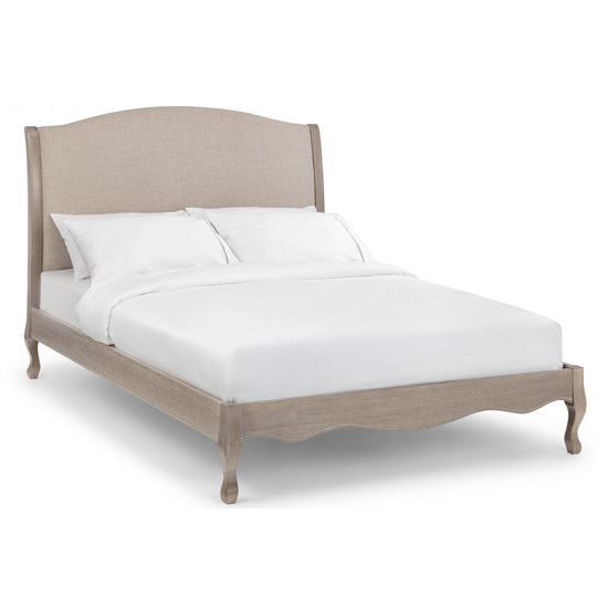 Caitlyn Oatmeal Linen Fabric King Size Bed In Limed Oak_2