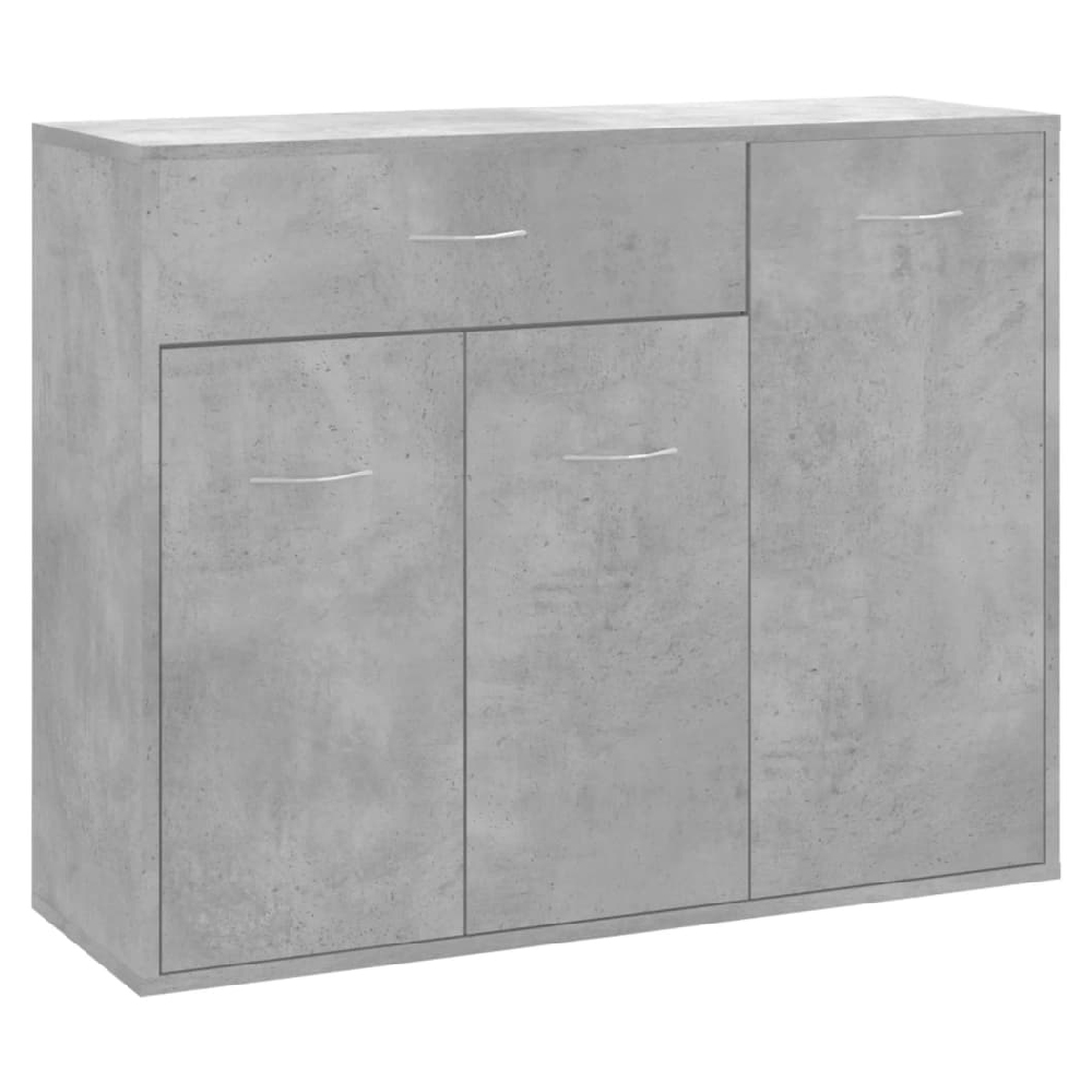 Camino Wooden Sideboard With 3 Doors 1 Drawer In Concrete Grey