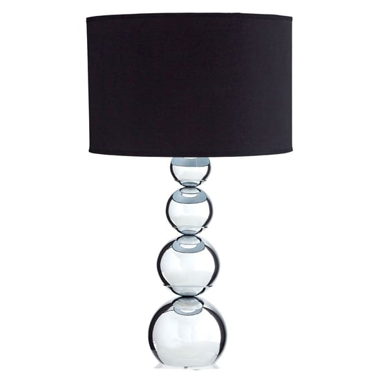 Photo of Camox black fabric shade table lamp with chrome metal base