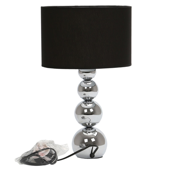 Camox Black Fabric Shade Touch Table Lamp With Chrome Base_3