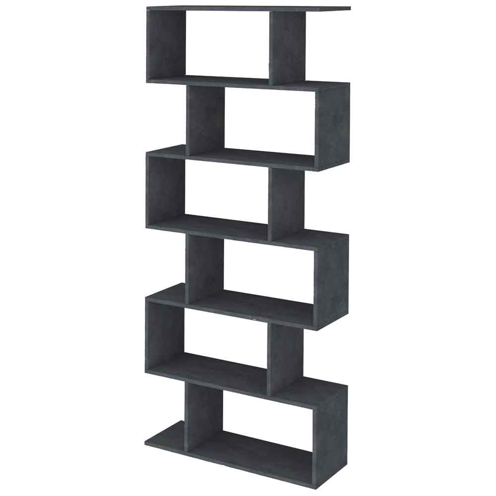 Campbell High Gloss Bookcase In Slate