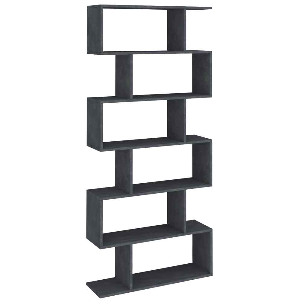 Campbell High Gloss Bookcase In Slate