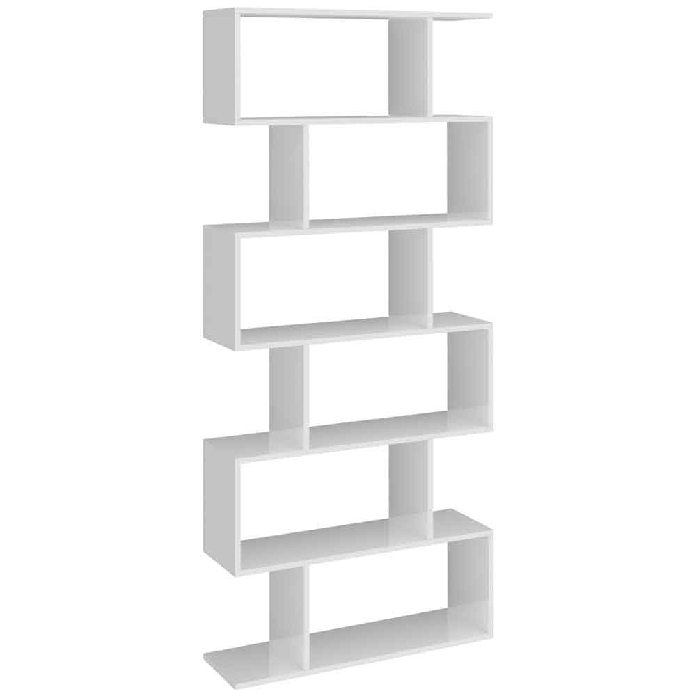 Campbell High Gloss Bookcase In White