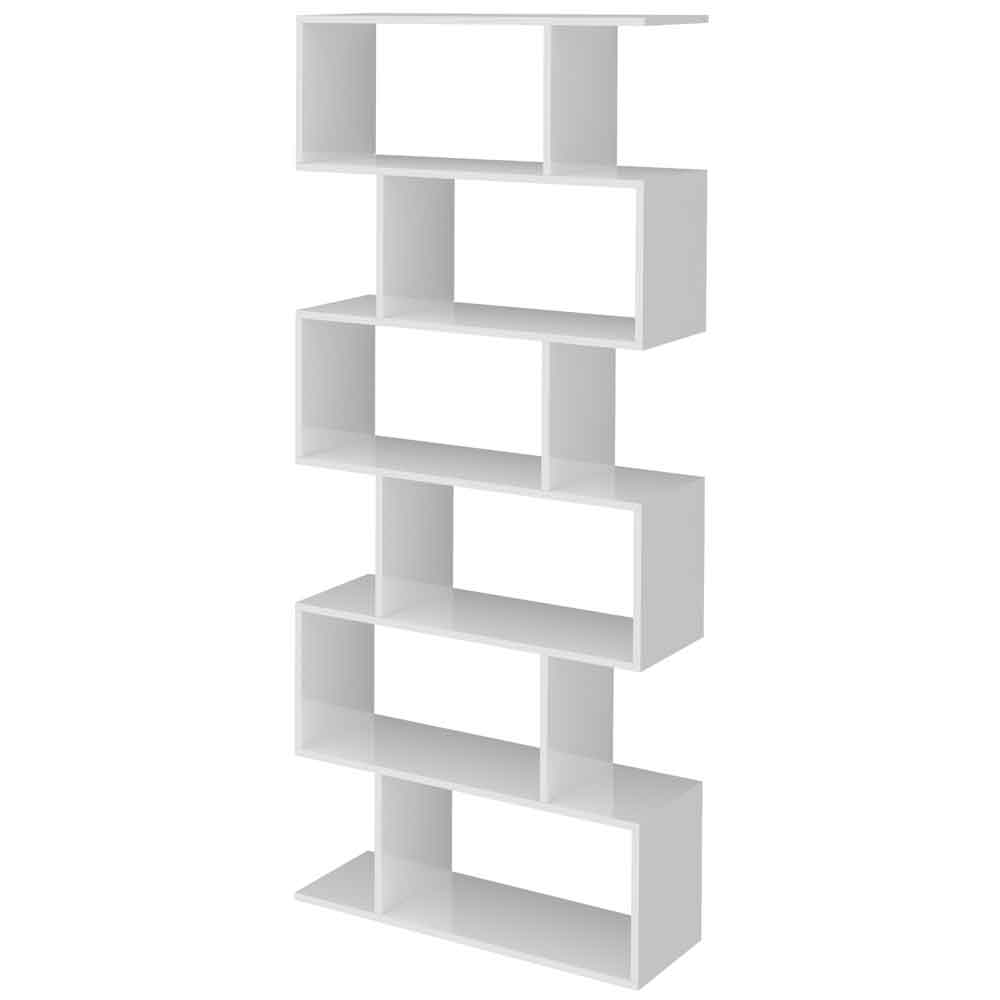 Campbell High Gloss Bookcase In White