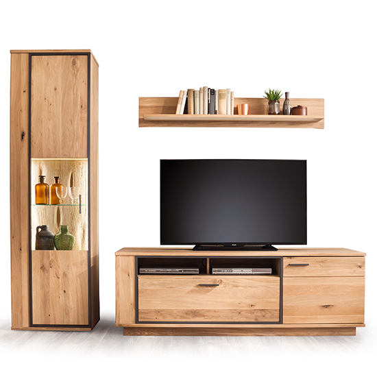 Campinas LED Living Room Set In Knotty Oak With TV Stand_2