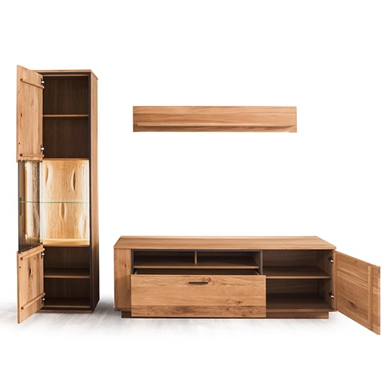 Campinas LED Living Room Set In Knotty Oak With TV Stand_4