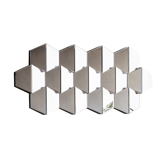 Camrose Glass Hexagonal Bevelled Wall Mirror In Silver