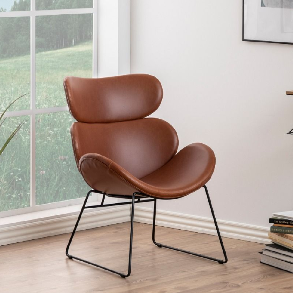 Read more about Camrose leather lounge chair in brown