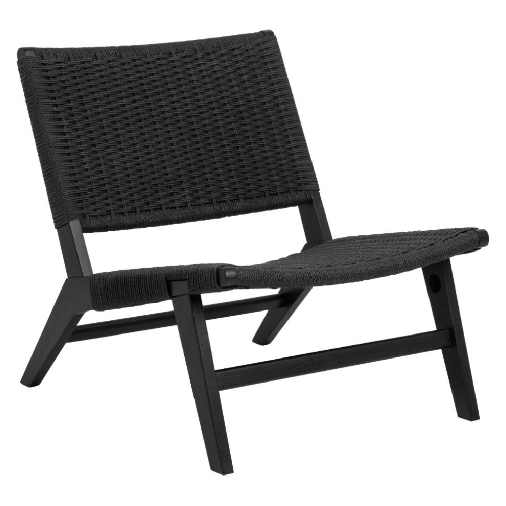 Camrose Weaved Pattern Lounge Chair In Matt Black