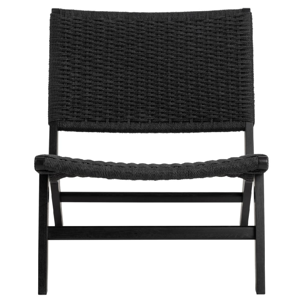 Camrose Weaved Pattern Lounge Chair In Matt Black