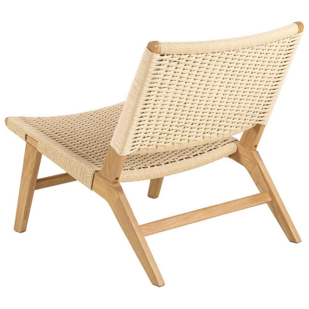 Camrose Weaved Pattern Rattan Lounge Chair - Off White