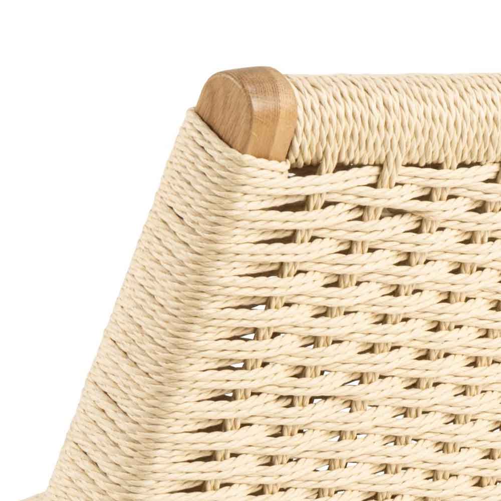 Camrose Weaved Pattern Rattan Lounge Chair - Off White