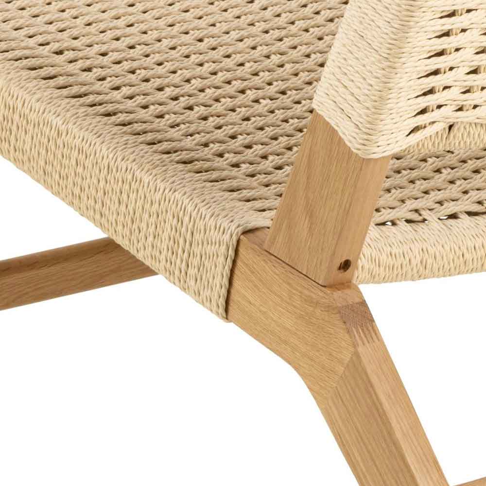 Camrose Weaved Pattern Rattan Lounge Chair - Off White