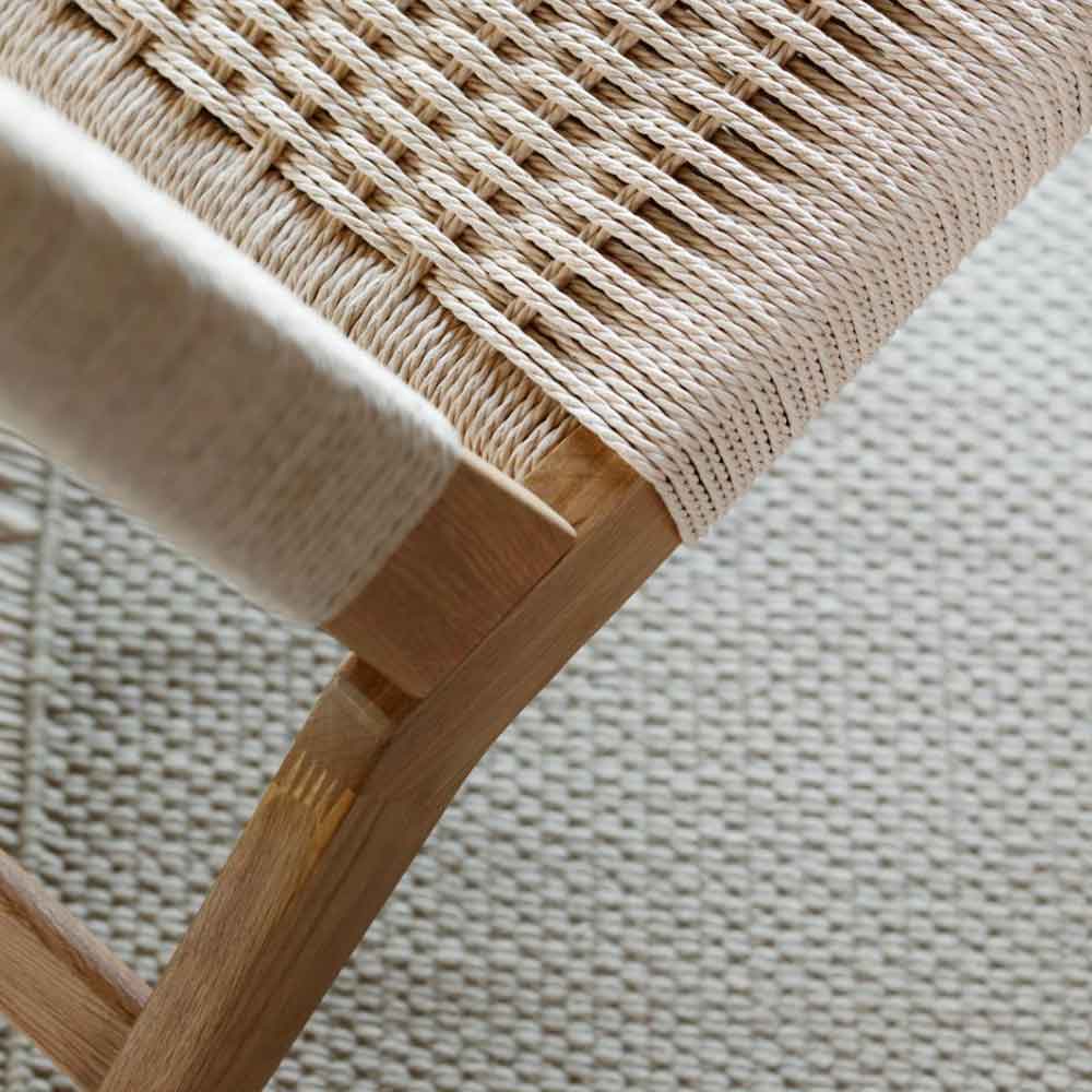 Camrose Weaved Pattern Rattan Lounge Chair - Off White