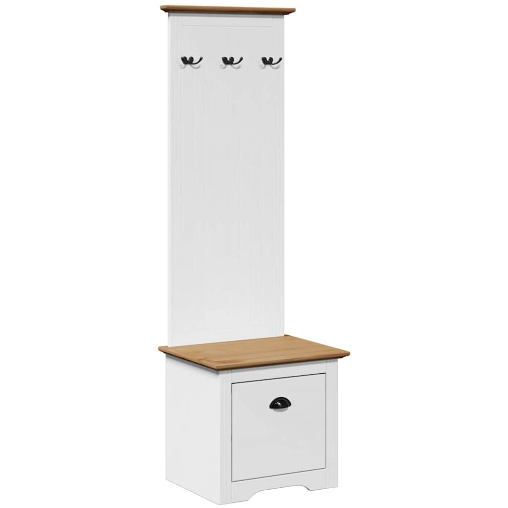 Camrose Wooden Hallway Cabinet With 1 Drawer In White And Brown